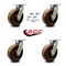 Service Caster 8'' Heavy Duty High Temp Phenolic Swivel Caster Set with Swivel Locks, 4PK CRAN-SCC-KP92S830-PHRHT-BSL-4 - alternate 3